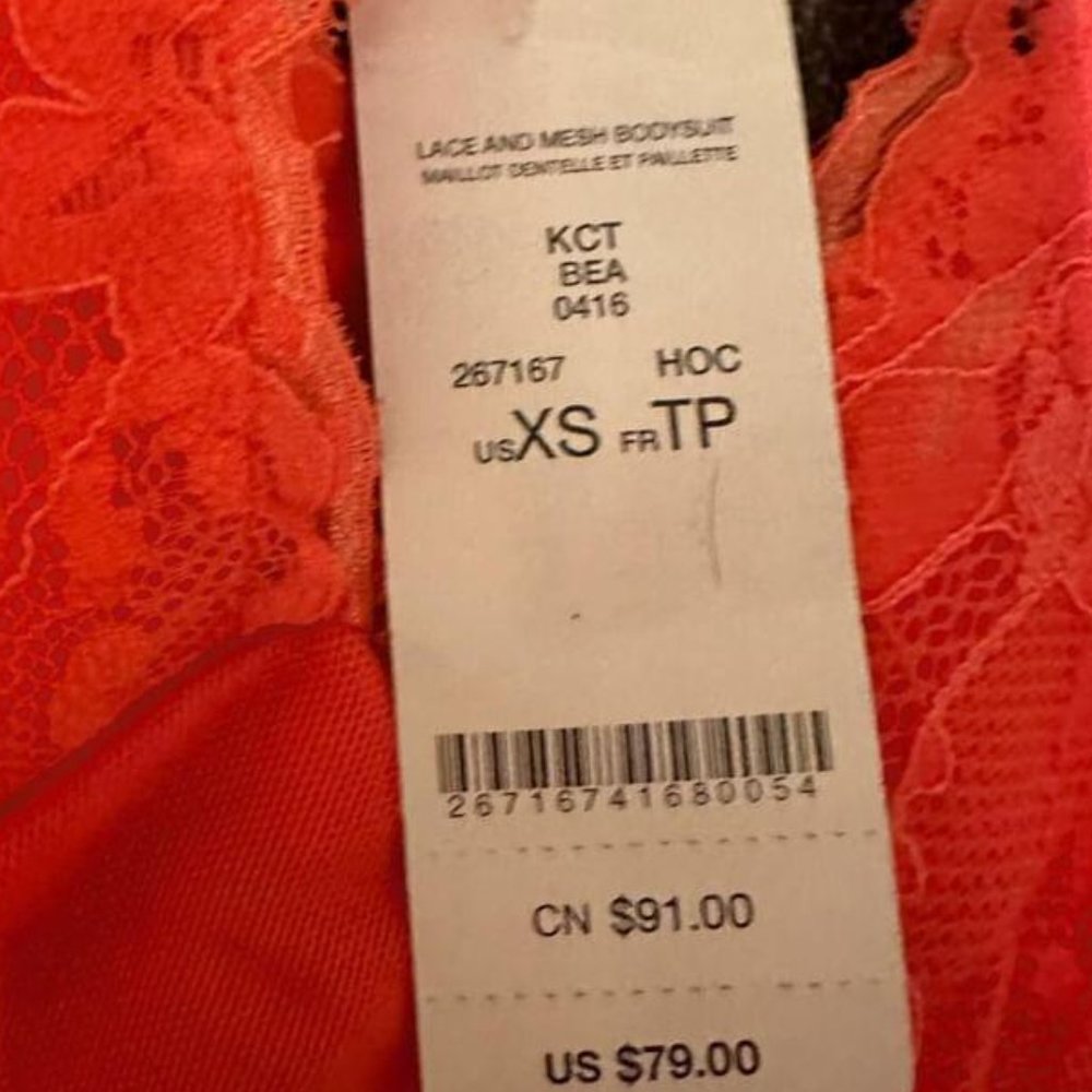 Lace and Mesh Orange Lingerie